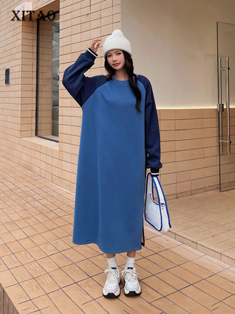 XITAO/повседневное модное платье-свитшот свободного кроя контрастного цвета с длинными рукавами и круглым вырезом; Пуловер с разрезом по подо...
XITAO/повседневное модное платье-свитшот свободного кроя контрастного цвета с длинными рукавами и круглым вырезом; Пуловер с разрезом по подо...