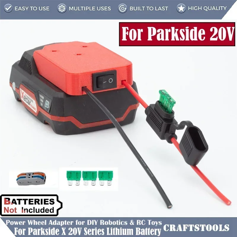 Power Wheels Adapter For Lidl Parkside X20V Lithium Battery Power Connector DIY w/Switch
Power Wheels Adapter For Lidl Parkside X20V Lithium Battery Power Connector DIY w/Switch