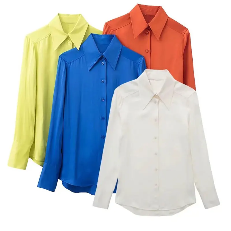 Women Shirt Top 2022 Spring Autumn Fashion Satin Casual Blouses Streetwear Female Vintage Shirts Woman Tops Chic
Women Shirt Top 2022 Spring Autumn Fashion Satin Casual Blouses Streetwear Female Vintage Shirts Woman Tops Chic