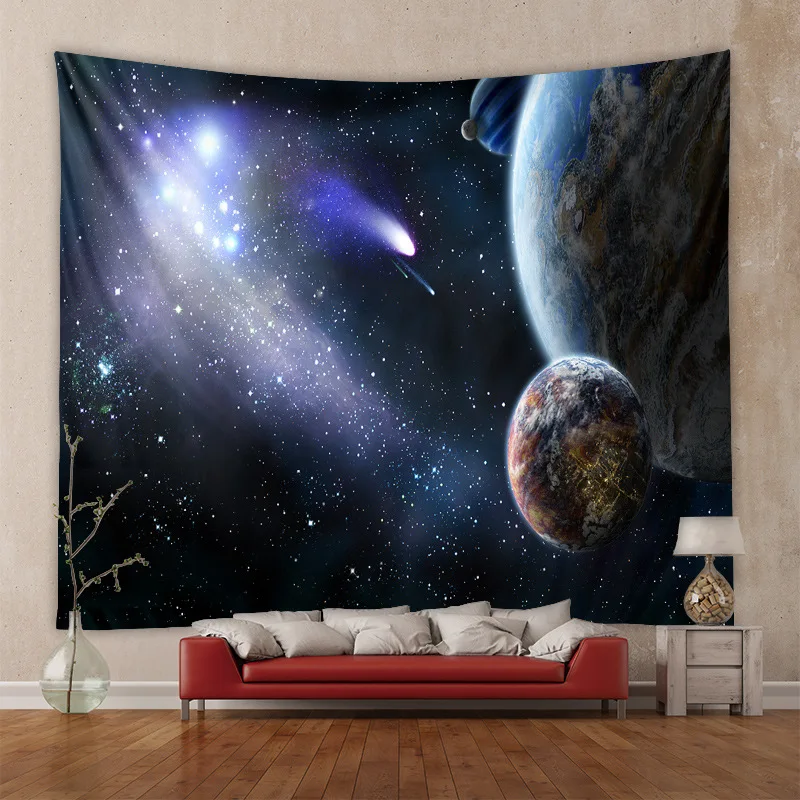 

Starry Sky Tapestry Wall Hanging The Vast Universe Tapiz Bedroom Aesthetic Art Decoration Planet Tapestries for Home Room Decor