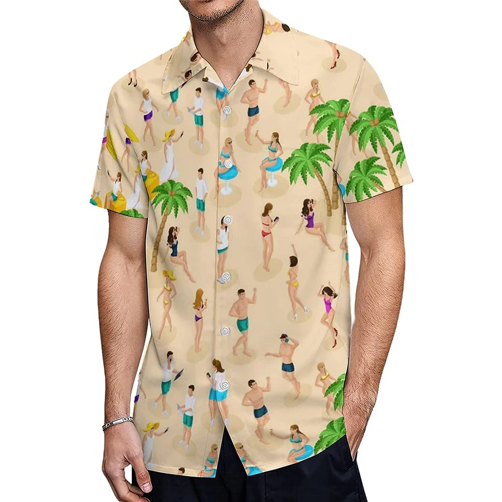Summer Men's Hawaiian Shirts Coconut Tree 3D Print Casual Button Down Loose Beach Holiday Aloha Short Sleeve Shirt European Size
Summer Men's Hawaiian Shirts Coconut Tree 3D Print Casual Button Down Loose Beach Holiday Aloha Short Sleeve Shirt European Size
