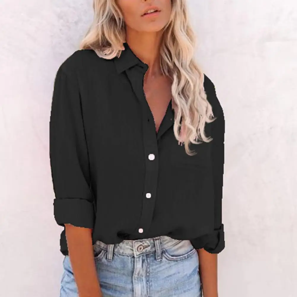 Shirt Blouse Single Breasted Anti-Pilling Solid Color Retro Long Sleeve Autumn Shirt Women Shirt Workwear
Shirt Blouse Single Breasted Anti-Pilling Solid Color Retro Long Sleeve Autumn Shirt Women Shirt Workwear