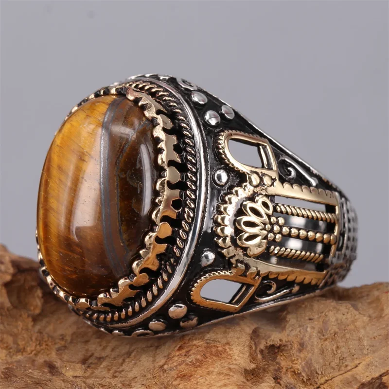 New Brown Retro Tiger Stone Men's Ring Personality Ring Fashion Temperament To Attend The Banquet Luxury High Quality Jewelry
New Brown Retro Tiger Stone Men's Ring Personality Ring Fashion Temperament To Attend The Banquet Luxury High Quality Jewelry