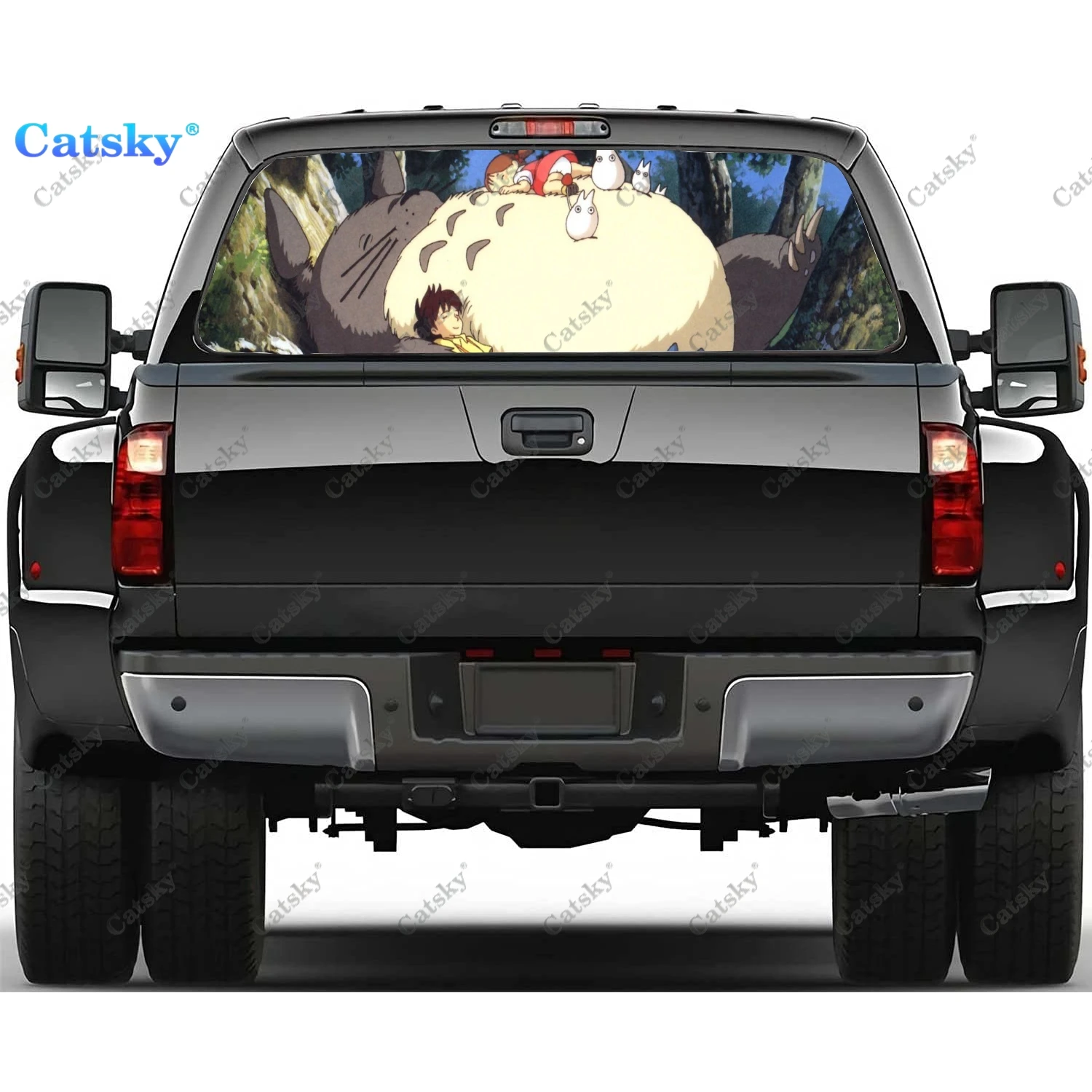 

Anime Totoro Printing Rear Window Stickers Windshield Decal Truck Rear Window Decal Universal Tint Perforated Vinyl Graphic