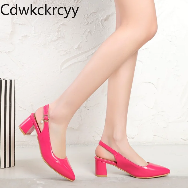 summer New styles fashion Pointed tip high-heeled women's sandals Pearl Buckle Square heel women sandals size 30-50 high 5cm 
summer New styles fashion Pointed tip high-heeled women's sandals Pearl Buckle Square heel women sandals size 30-50 high 5cm