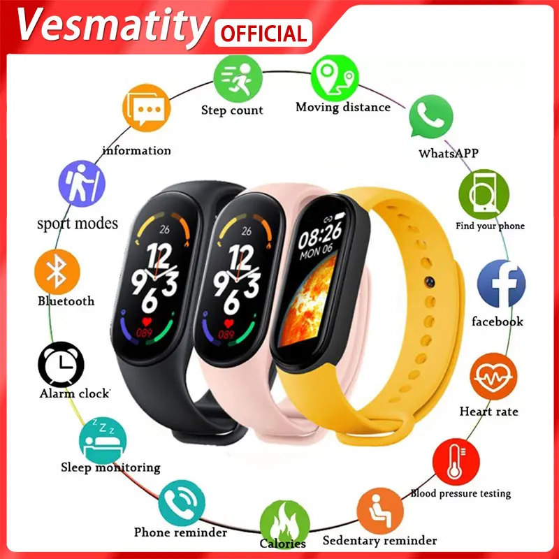 For Apple Huawei Xiaomi M7 Blood Pressure Monitoring Sports Smart Bracelet Smart Watch Waterproof Adult Child Tracker Heart Rate
For Apple Huawei Xiaomi M7 Blood Pressure Monitoring Sports Smart Bracelet Smart Watch Waterproof Adult Child Tracker Heart Rate