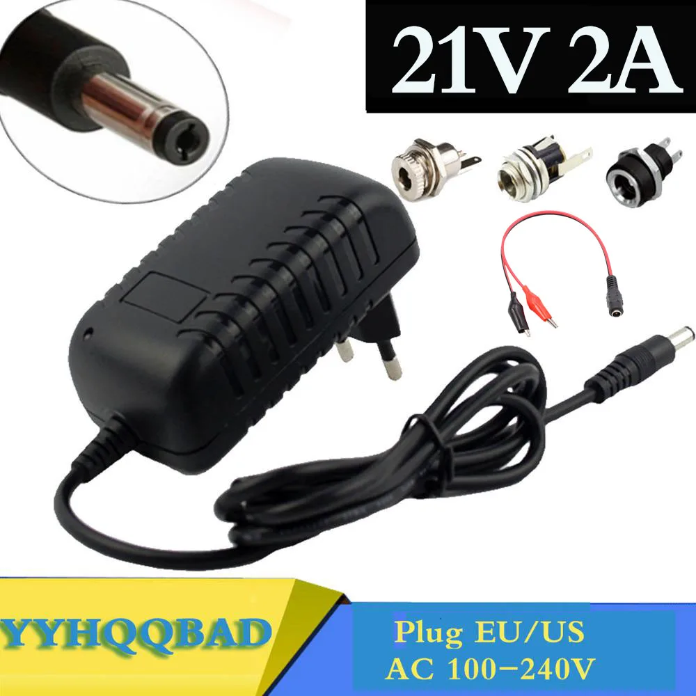 21V 2A 18650 Lithium Battery Charger 18V lithium battery Charger 5.5mm x 2.1mm DC Power Jack Socket Female Panel Mount Connector
21V 2A 18650 Lithium Battery Charger 18V lithium battery Charger 5.5mm x 2.1mm DC Power Jack Socket Female Panel Mount Connector