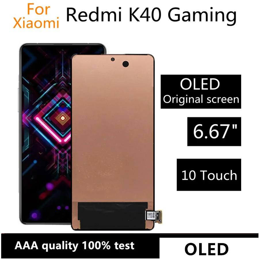 

6.67" OLED LCD For Xiaomi Redmi K40 Gaming LCD Display Touch Panel Screen Digitizer Assembly for redmi k40 Game Edition Display