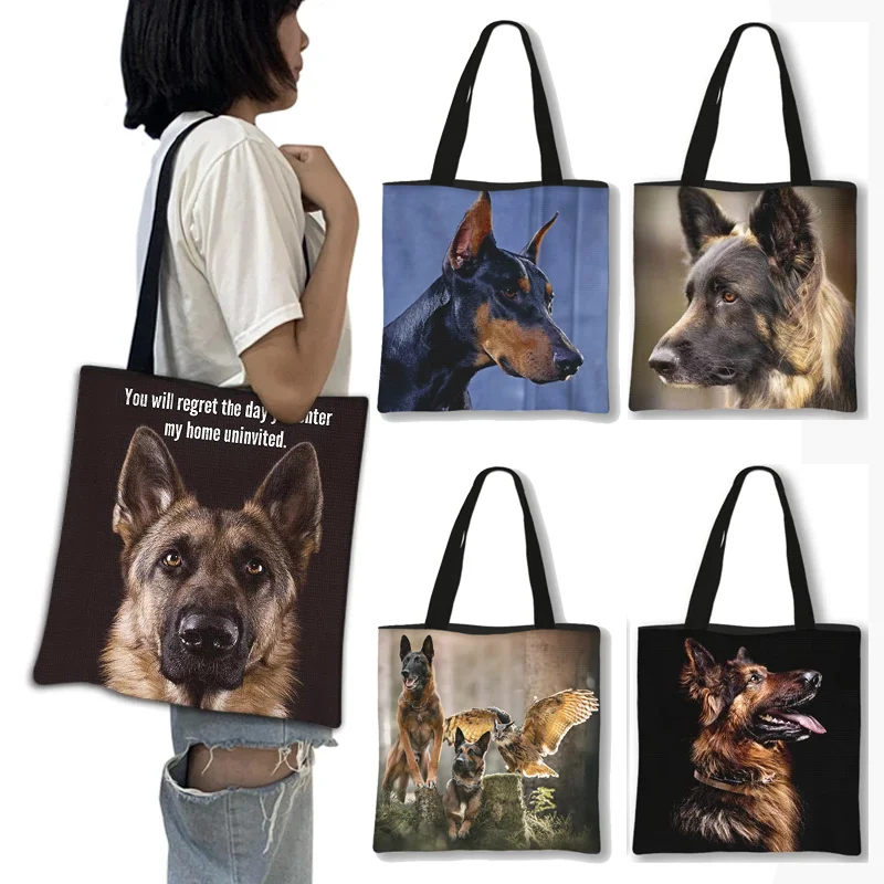 German Shepherd Husky Dog Causal Totes Bag Women Handbag Ladies Shoulder Bags Canvas Shopping Bag
German Shepherd Husky Dog Causal Totes Bag Women Handbag Ladies Shoulder Bags Canvas Shopping Bag
