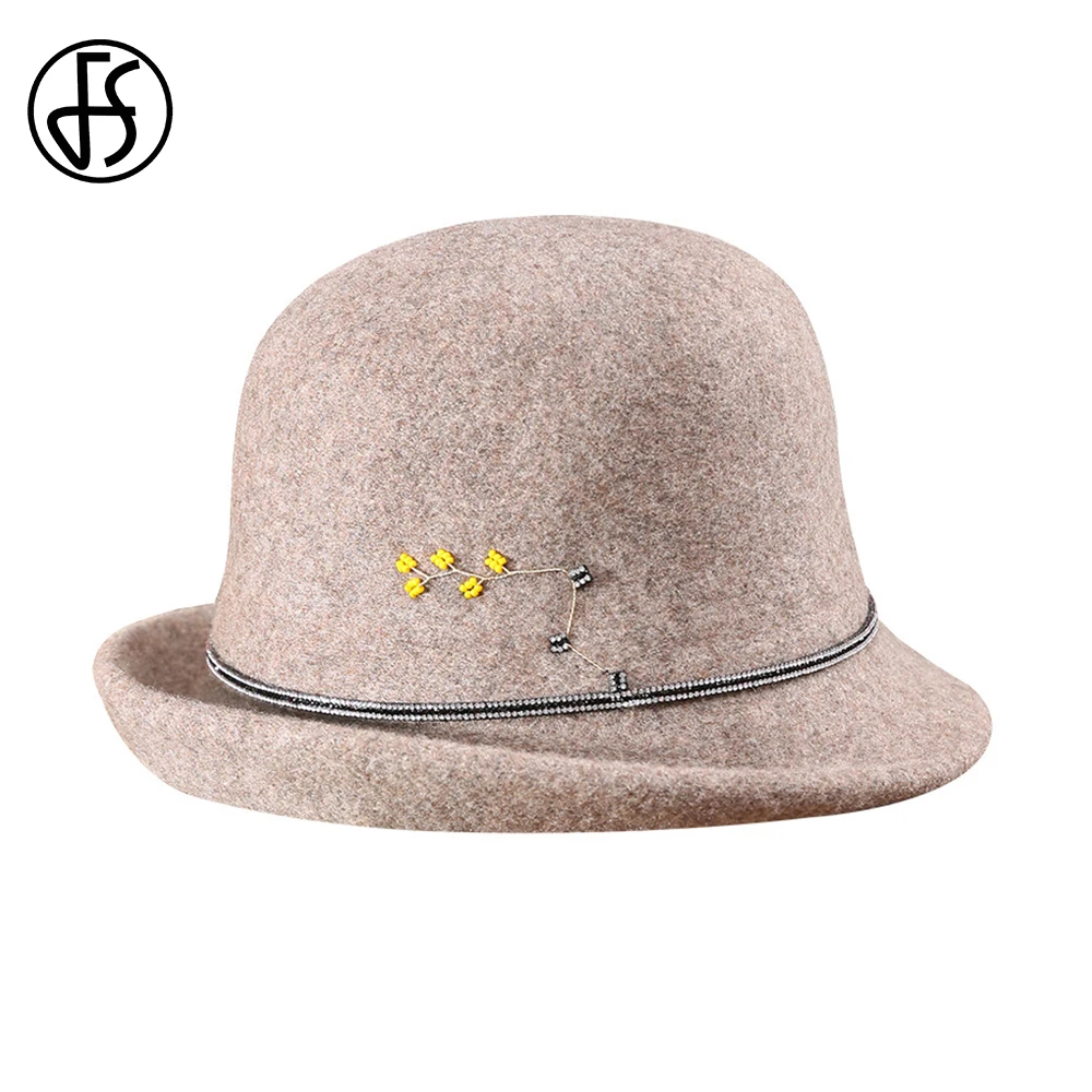 FS British Round Top Fisherman Hats For Women With Flower Elegant Keep Warm Wool Felt Fedora Lady Autumn Winter Floppy Basin Cap
FS British Round Top Fisherman Hats For Women With Flower Elegant Keep Warm Wool Felt Fedora Lady Autumn Winter Floppy Basin Cap