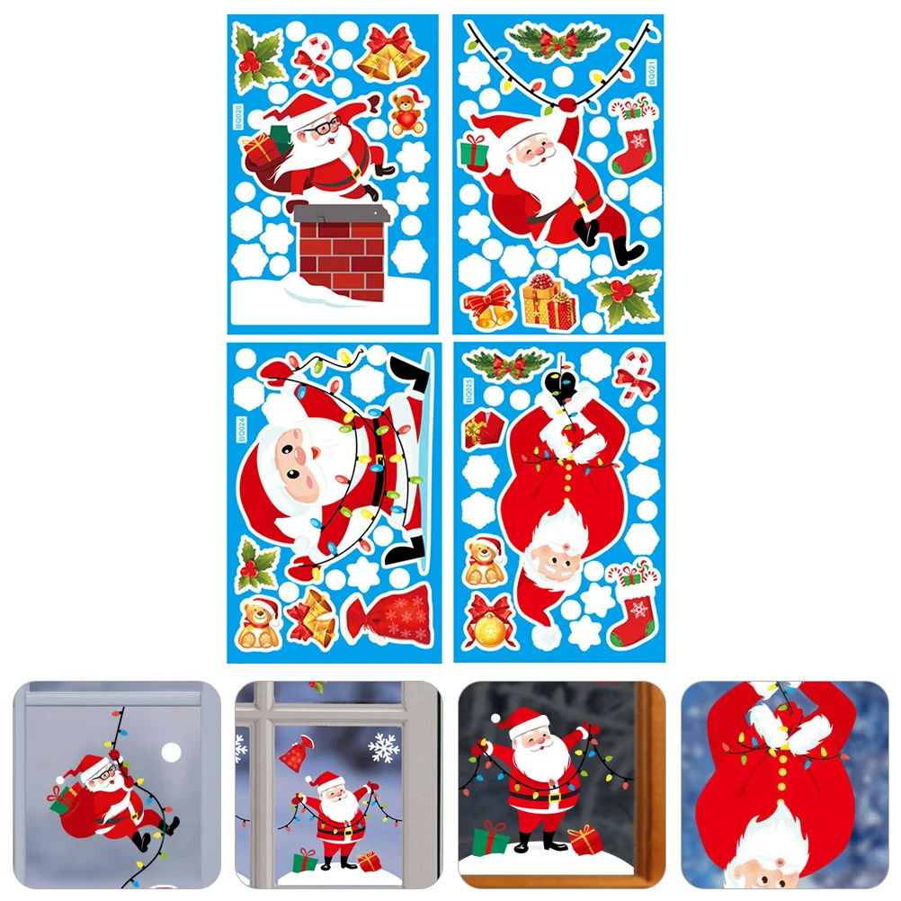 4Pcs Christmas Static Clings Christmas Showcase Sticker Winter Window Clings Xmas Window Wall Decoration
4Pcs Christmas Static Clings Christmas Showcase Sticker Winter Window Clings Xmas Window Wall Decoration