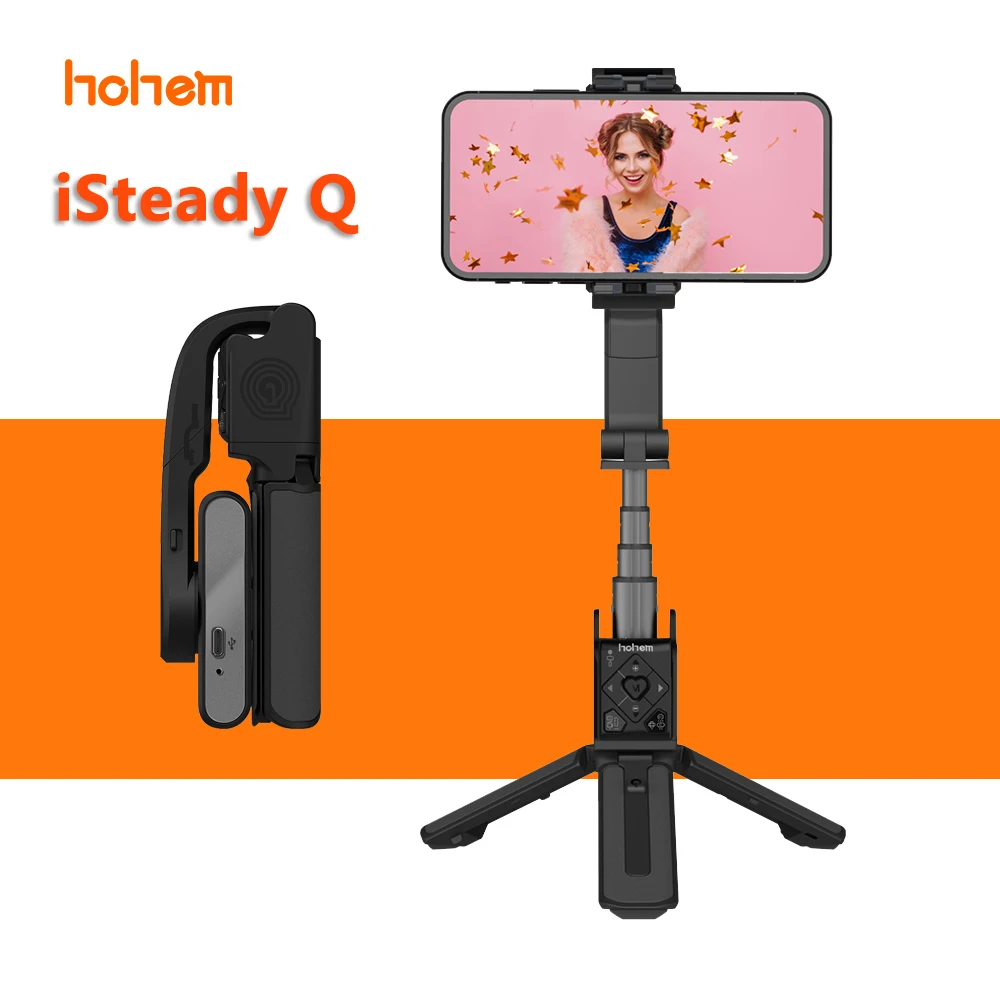 

Hohem iSteady Q Handheld Gimbal Stabilizer Phone Selfie Stick Extension Rod Adjustable Tripod with Remote Control for Smartphone