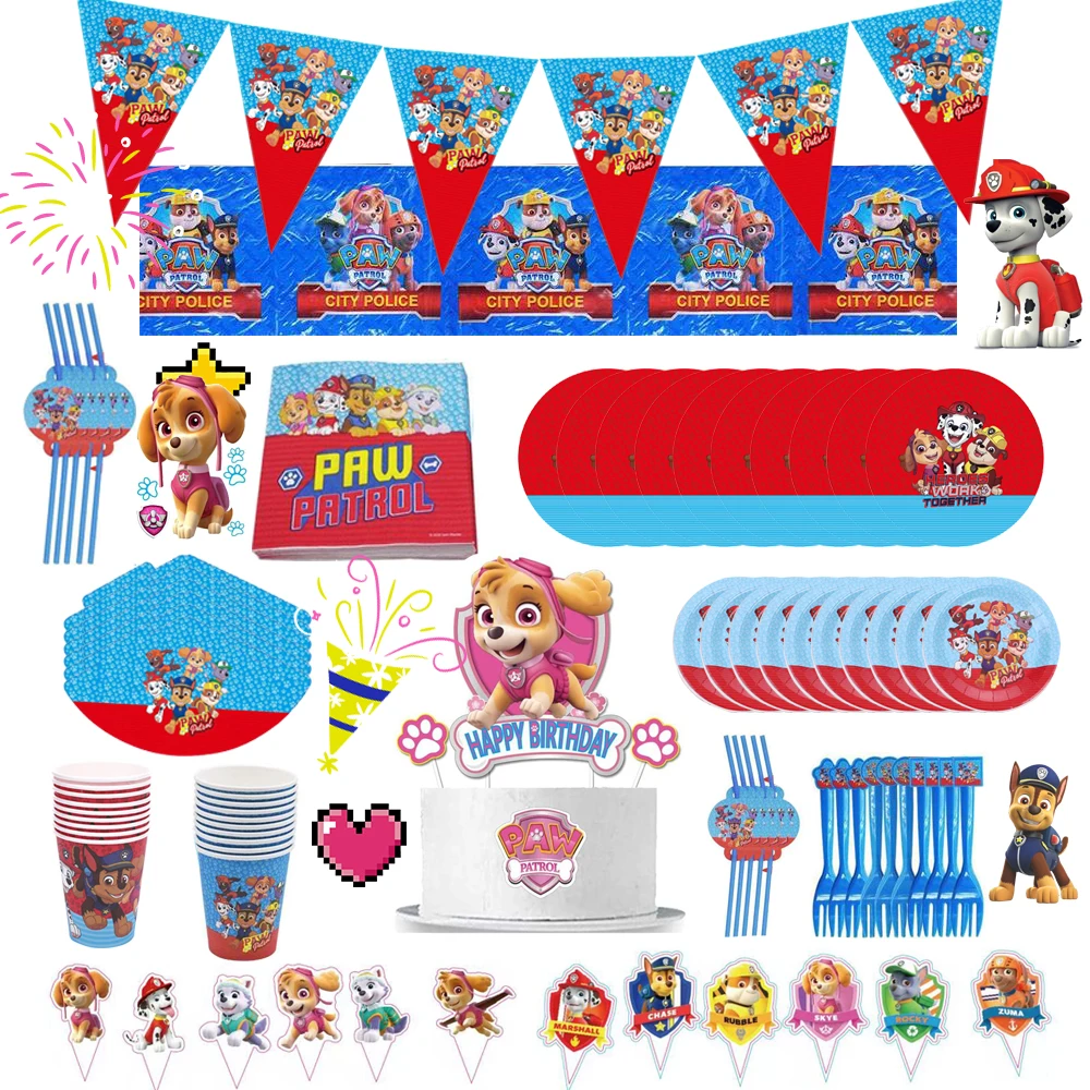 Anime PAW Patrol Party Supplies Skye Chase Rocky Marshall Figures Birthday Decorations Cartoon Kawaii Gifts Kids Toys Plate Cups
Anime PAW Patrol Party Supplies Skye Chase Rocky Marshall Figures Birthday Decorations Cartoon Kawaii Gifts Kids Toys Plate Cups