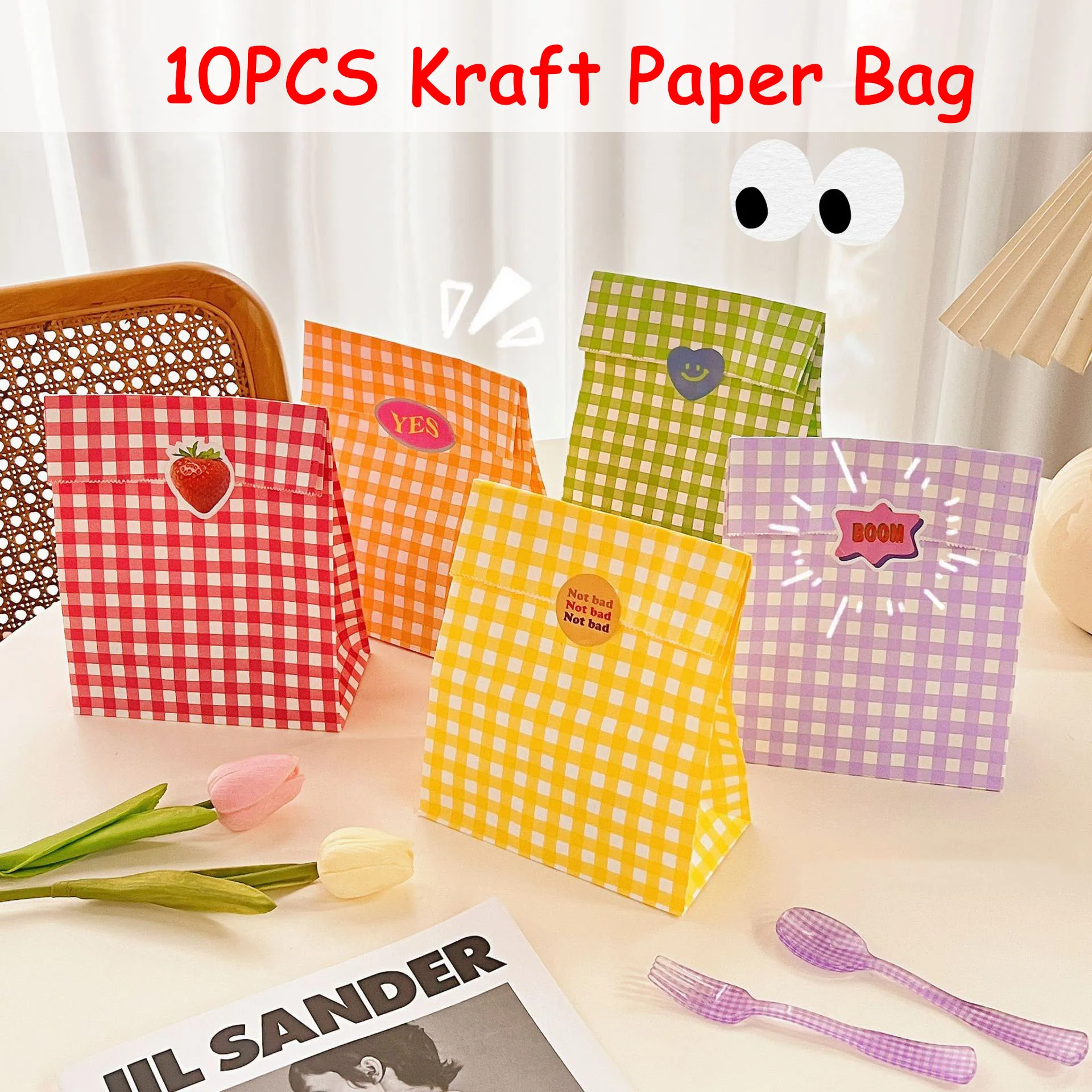 10pcs Ins Korean Style Colorful Checked Kraft Paper Bag Small Gift Package Cute Fashion Wedding Christmas Party Storage Pouch
10pcs Ins Korean Style Colorful Checked Kraft Paper Bag Small Gift Package Cute Fashion Wedding Christmas Party Storage Pouch