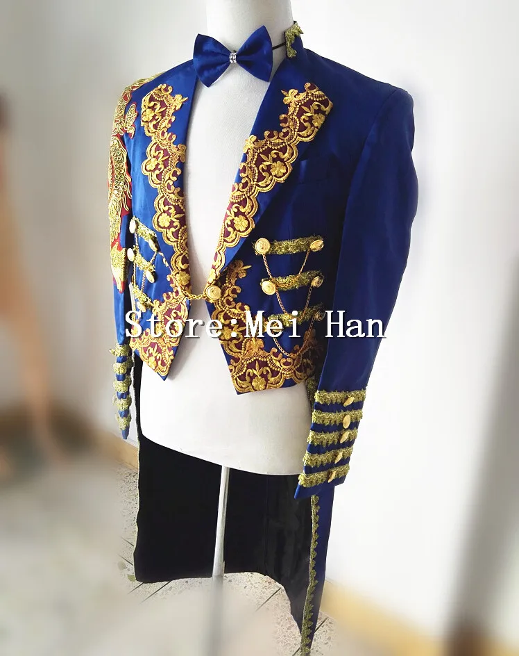 Shining Blue Trims Tuxedo For Men Chains Jacket Embroidery Stage Performance Circus Wear Costume Outerwear Male Singer Outfit
Shining Blue Trims Tuxedo For Men Chains Jacket Embroidery Stage Performance Circus Wear Costume Outerwear Male Singer Outfit