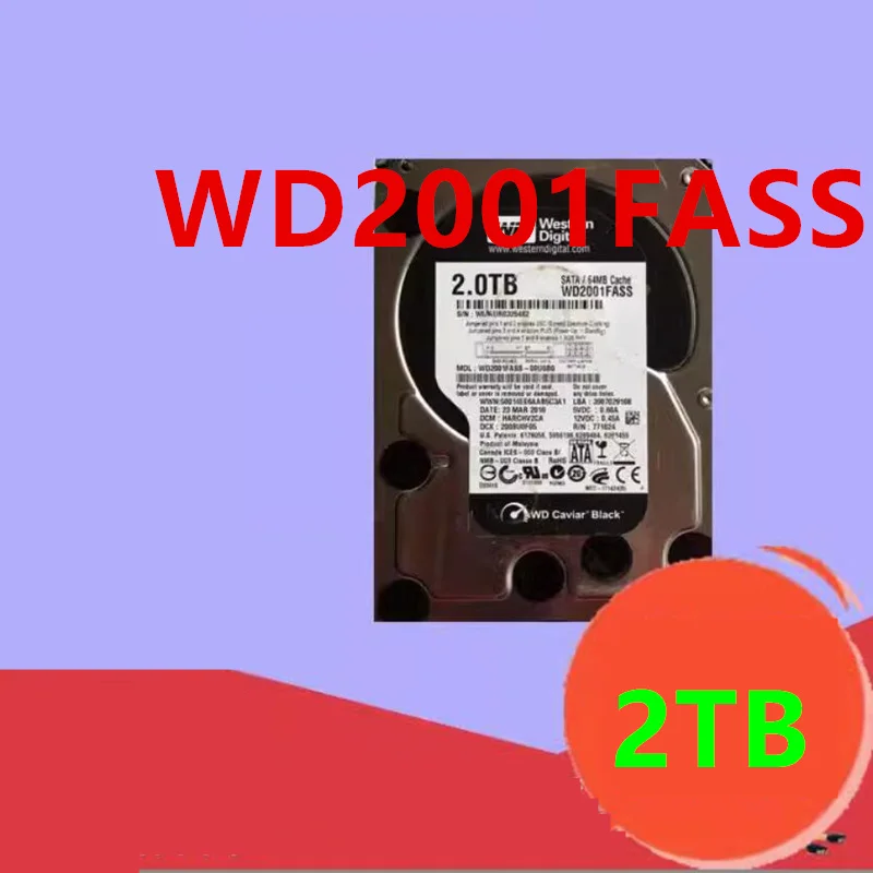 

Original Almost New Hard Disk For WD 2TB SATA 3.5" 7200RPM 64MB Desktop HDD For WD2001FASS