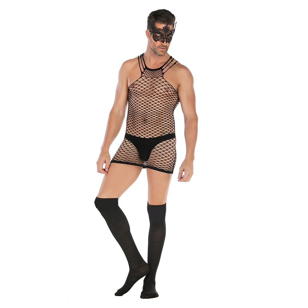 Sexy Men Sissy Fishnet Nighttwear See Through Lace Bodysuit Sheer Mesh Lingerie Gay Man Clothes Elasticity Seduction Erotic Wear
Sexy Men Sissy Fishnet Nighttwear See Through Lace Bodysuit Sheer Mesh Lingerie Gay Man Clothes Elasticity Seduction Erotic Wear
