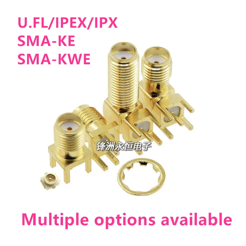 

5Pcs SMAU.FL IPEX IPX GPS Antenna pedestal SMA female plug Right Angle 90 DEGREE SMA-KWE PCB Mount connector RF adapter