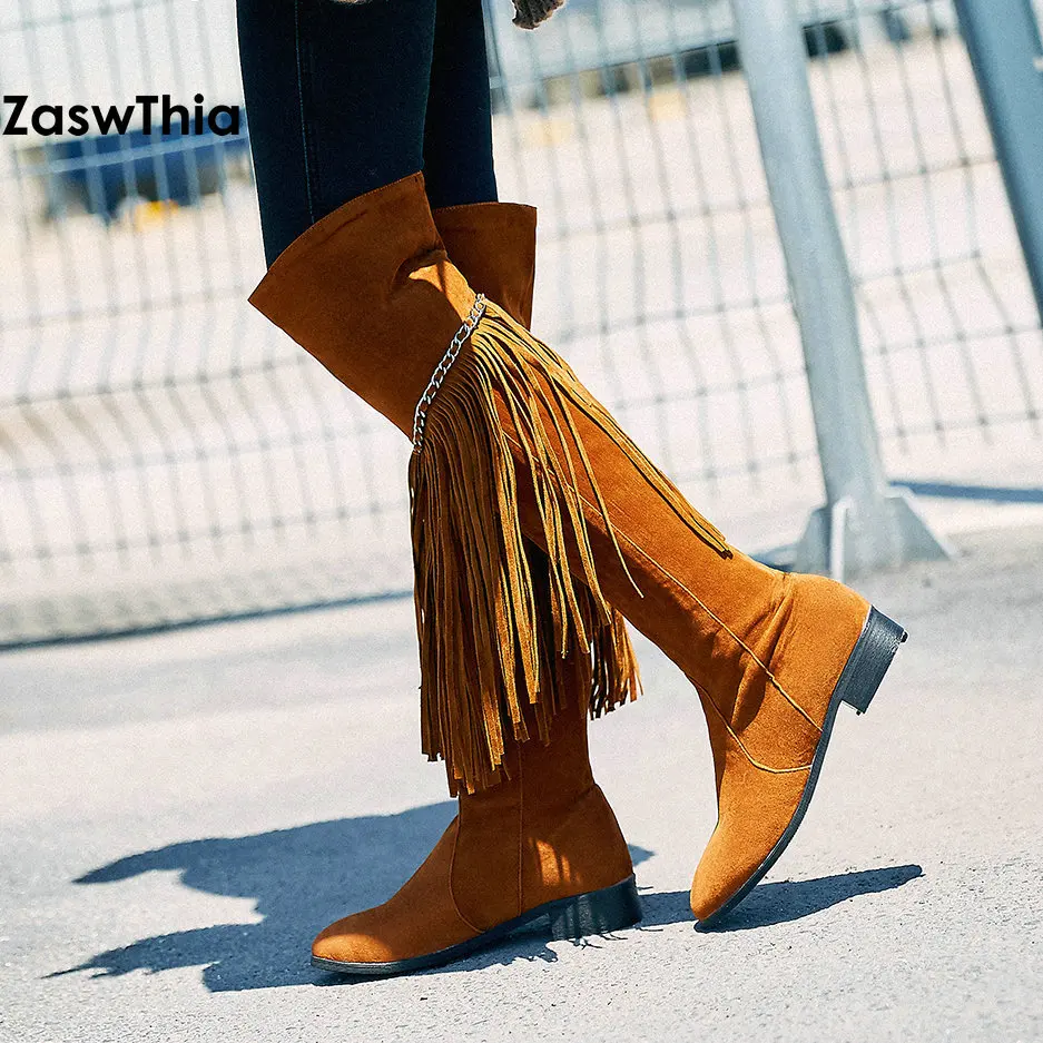 QPLYXCO winter flat heel ladies over the knee high boots with fringes tassels cowgirl western boots female womens boots shoes
QPLYXCO winter flat heel ladies over the knee high boots with fringes tassels cowgirl western boots female womens boots shoes