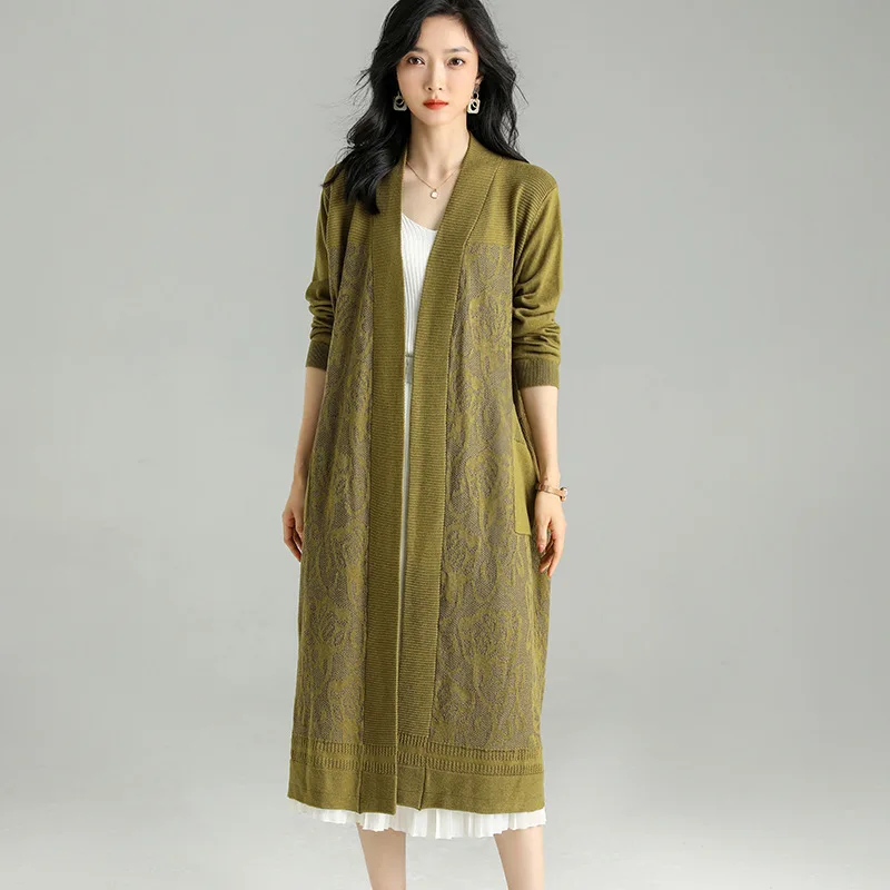 SuperAen Knitted Wool Cardigan Coat Medium Long Autumn Dress 2022 New Style Women's Cardigan Coat
SuperAen Knitted Wool Cardigan Coat Medium Long Autumn Dress 2022 New Style Women's Cardigan Coat