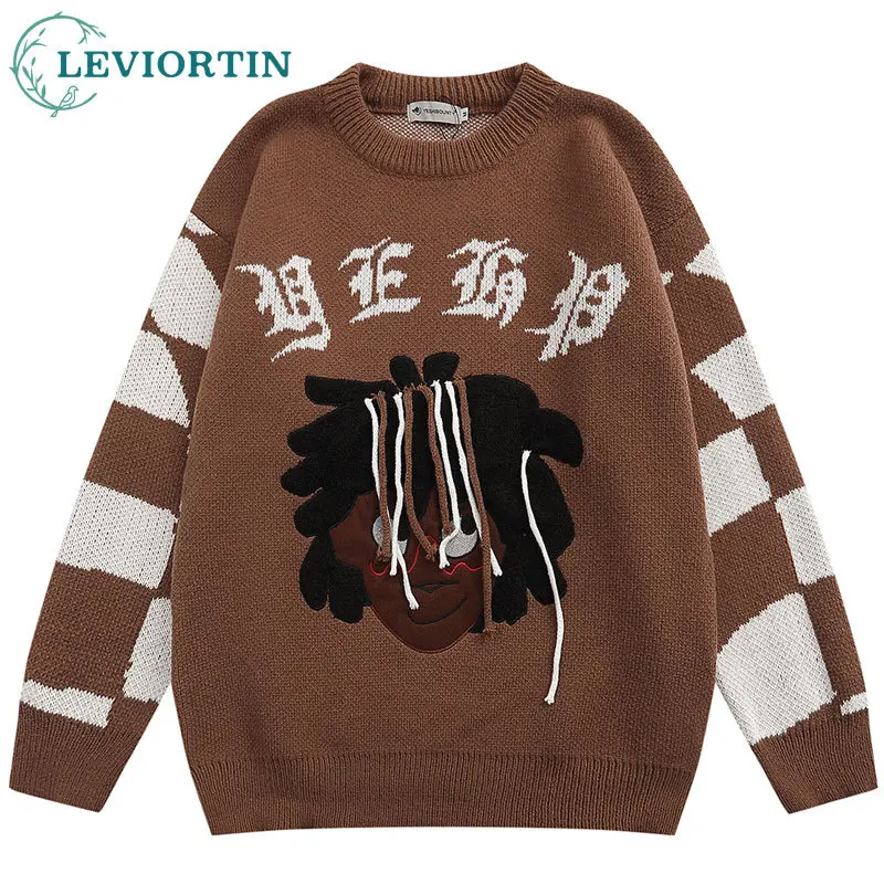 Y2K Retro Cartoon Girl Print Letter Patchwork Loose Men's Sweaters Streetwear Casual Round Neck Baggy Pullover Knitted Sweater
Y2K Retro Cartoon Girl Print Letter Patchwork Loose Men's Sweaters Streetwear Casual Round Neck Baggy Pullover Knitted Sweater