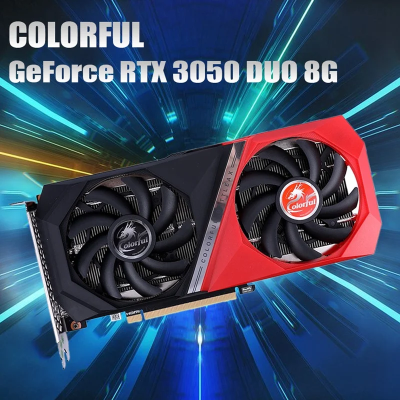 COLORFUL Geforce RTX 3050 DUO 8G Graphics Card 8GB GDDR6 128Bit 8Nm 14Gbps 1552Mhz 1777Mhz 3DP+HD Video Card
COLORFUL Geforce RTX 3050 DUO 8G Graphics Card 8GB GDDR6 128Bit 8Nm 14Gbps 1552Mhz 1777Mhz 3DP+HD Video Card