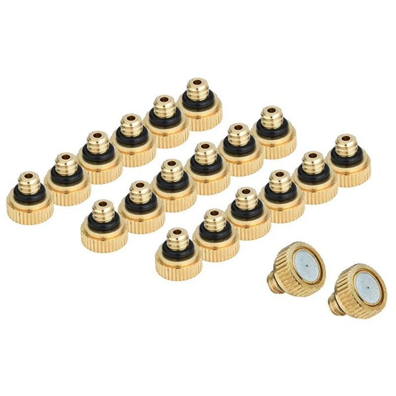 

200Pcs Brass Misting Nozzles For Cooling System 0.012 Inch(0.3 Mm) Water Spray Nozzle Sprinklers Misting Cooling