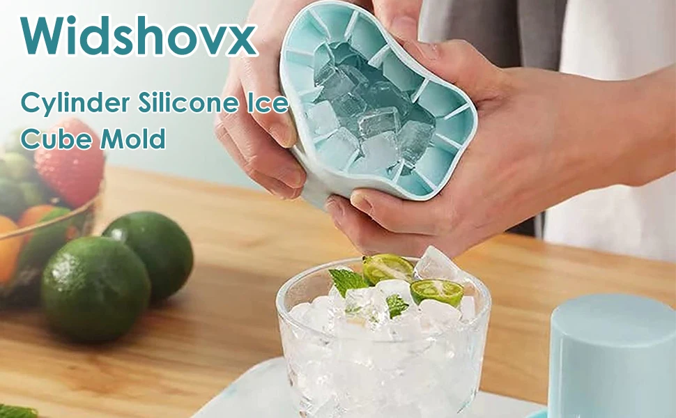 

Silicone Ice Cube Trays Cylinder Silicone Ice Lattice 1.3cm 60-Ice Cubes Maker Save Space for Freezer Easy-Release Flexible Ice