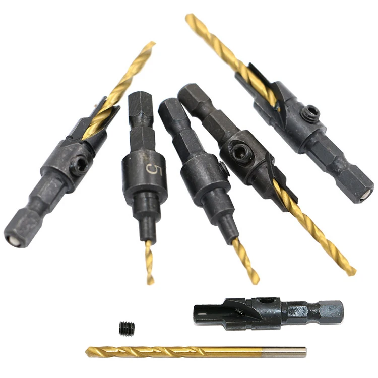 4/5pcs 5-12 Countersink Drill Woodworking Drill Bit Set Drilling Pilot Holes For Screw Size #5 #6 #8 #10 #12 With a Wrench Tools
4/5pcs 5-12 Countersink Drill Woodworking Drill Bit Set Drilling Pilot Holes For Screw Size #5 #6 #8 #10 #12 With a Wrench Tools