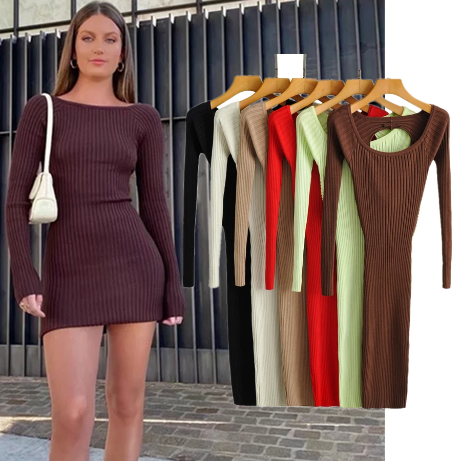 Elmsk Fashion Hollow Out Party England Style High Street Retro Round Collar Backless Sexy Knitted Dress Women
Elmsk Fashion Hollow Out Party England Style High Street Retro Round Collar Backless Sexy Knitted Dress Women