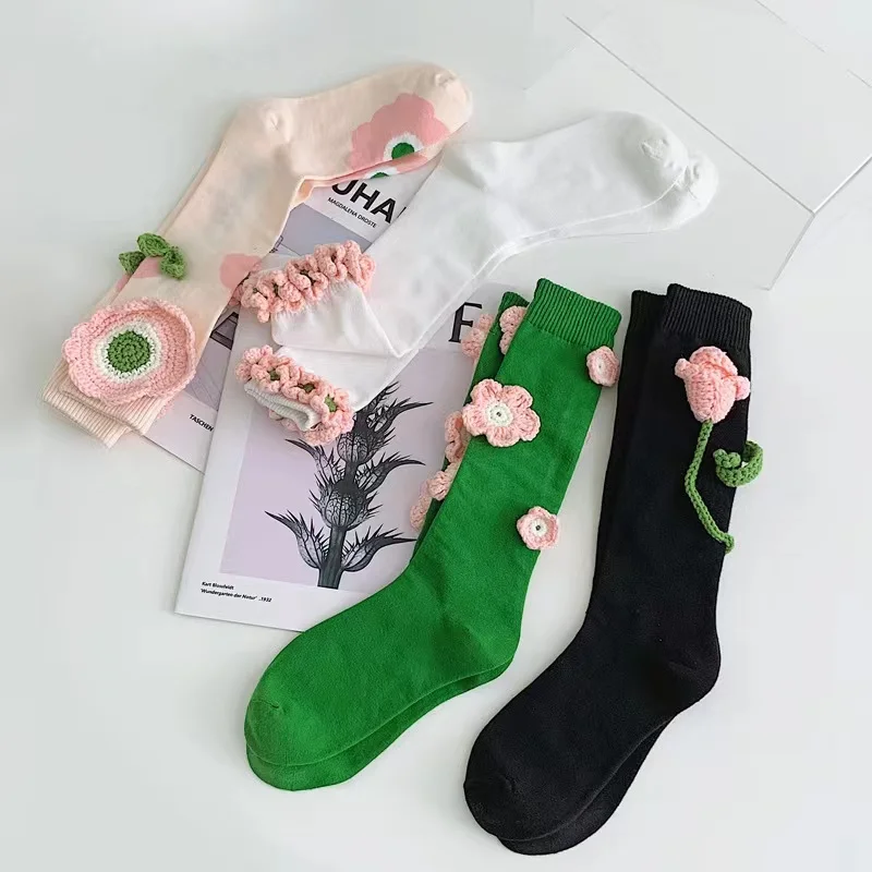 Women's spring three-dimensional flower socks girls sweet handmade carved calf socks mid-tube socks
Women's spring three-dimensional flower socks girls sweet handmade carved calf socks mid-tube socks