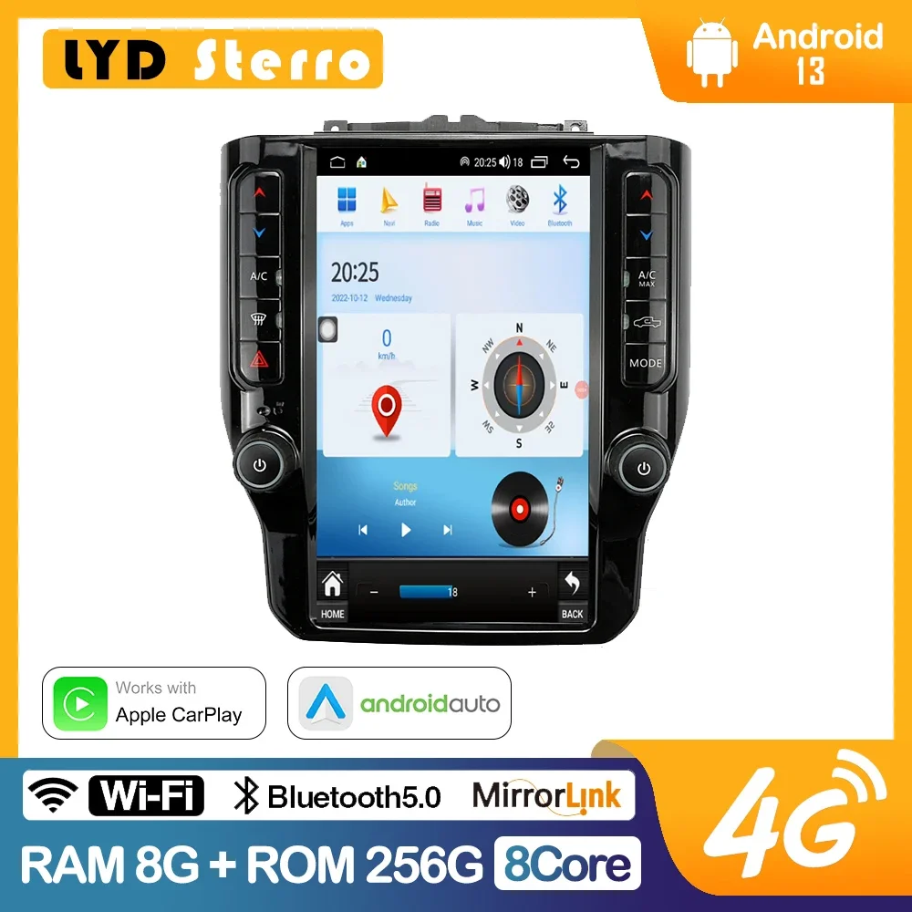 LYD Sterro For Dodge RAM 1500 2020-2022 Smart Multimedia Video Player GPS Radio Navigation CarPlay 8+256G Android 13 Tesla Style
LYD Sterro For Dodge RAM 1500 2020-2022 Smart Multimedia Video Player GPS Radio Navigation CarPlay 8+256G Android 13 Tesla Style