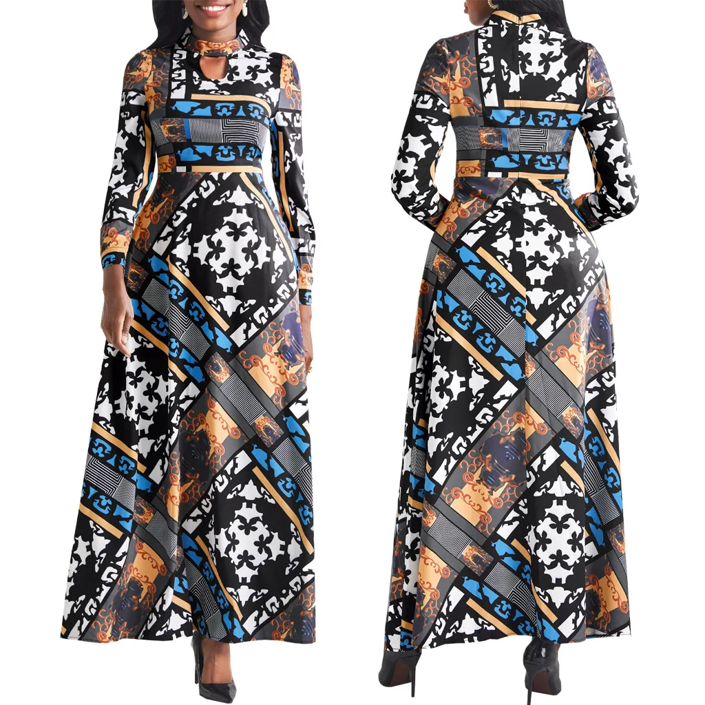 Spring Autumn Women Dress, Female Fashion Long Sleeve Floral Print Long Maxi Dress Ladies Casual Ankle-Length Dress
Spring Autumn Women Dress, Female Fashion Long Sleeve Floral Print Long Maxi Dress Ladies Casual Ankle-Length Dress