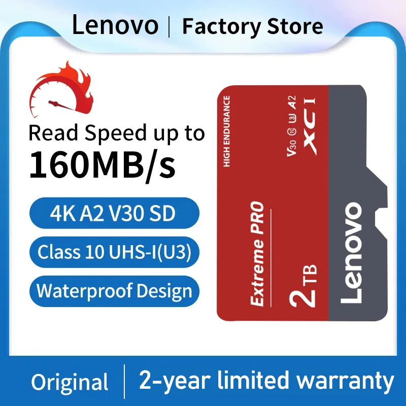 

Lenovo 2TB Tarjeta Micro TF SD Para Cámara De Vigilancia 1TB 512GB 256G Memory Card 128GB Waterproof SD Card For Nintendo Switch