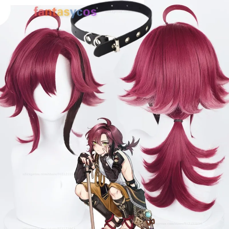 Shikanoin Heizou Cosplay Wig Game Genshin Impact Red Black Gradient Heat Resistant Hair Halloween Party Wigs Choker + Wig Cap
Shikanoin Heizou Cosplay Wig Game Genshin Impact Red Black Gradient Heat Resistant Hair Halloween Party Wigs Choker + Wig Cap