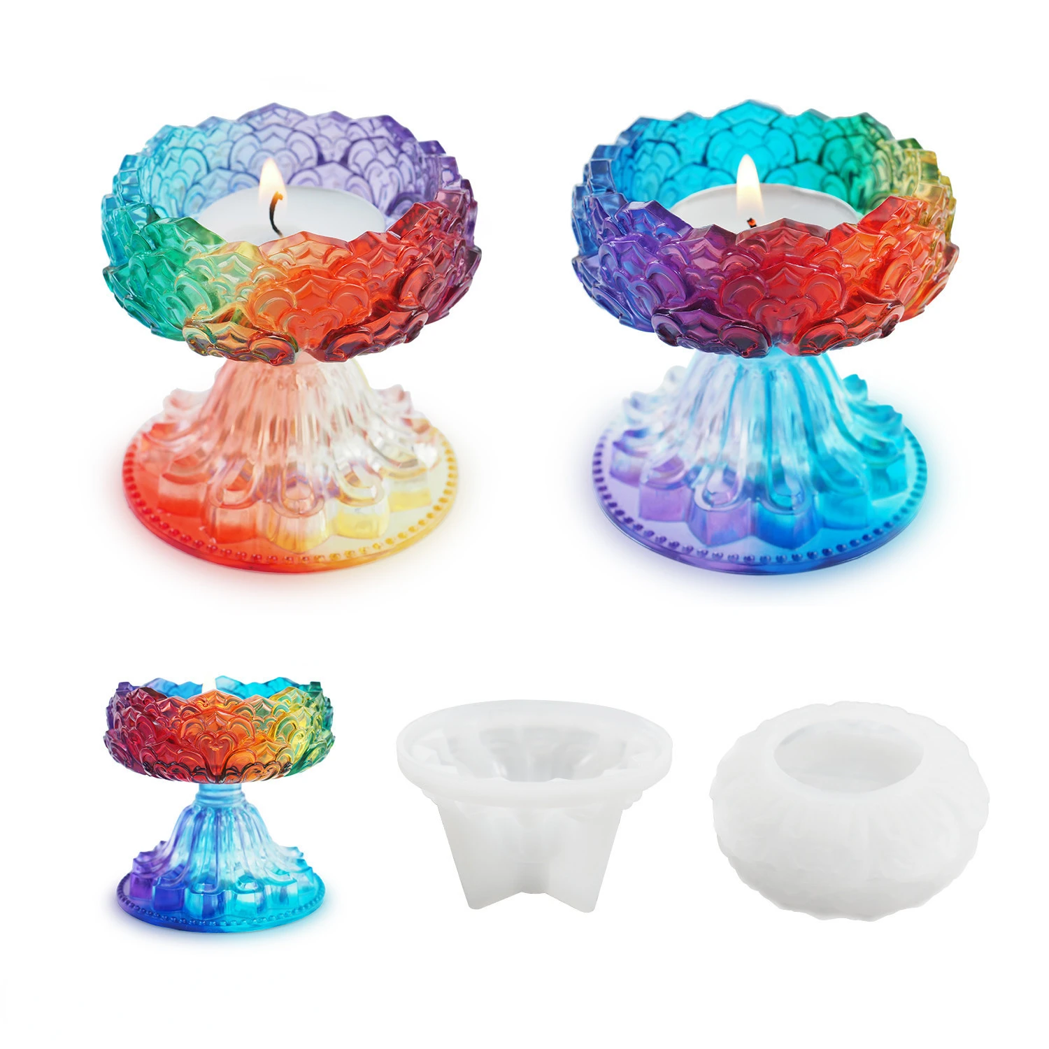 DIY Crystal Epoxy Resin Candle Holder Mold Lotus Table Candle Holder Mirror Silicone Mold
DIY Crystal Epoxy Resin Candle Holder Mold Lotus Table Candle Holder Mirror Silicone Mold