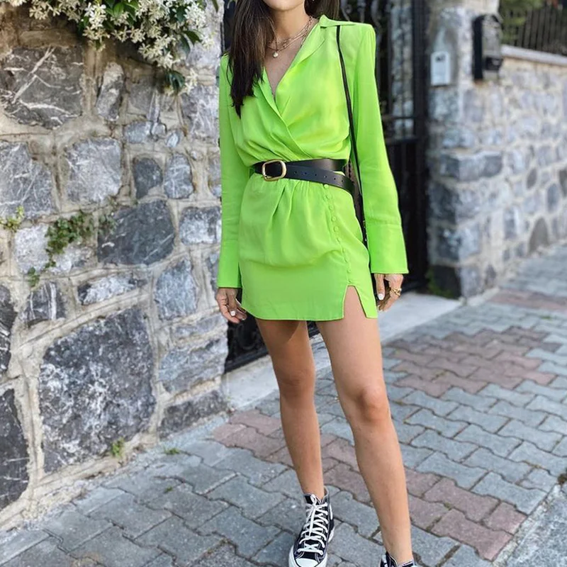 Summer Turn Collar Shirt Dress Women Long Sleeve Casual Fashion Chic Solid Dresses 2022 Lady Vintage Light Green Short Dress Pop
Summer Turn Collar Shirt Dress Women Long Sleeve Casual Fashion Chic Solid Dresses 2022 Lady Vintage Light Green Short Dress Pop