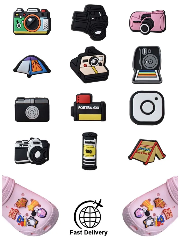 1Pcs PVC Camera for Crocs Charms Badge Women Sandals Buckle Kids Pins Decoration Jeans Shoe Accessories X-mas Gift Dropshipping
1Pcs PVC Camera for Crocs Charms Badge Women Sandals Buckle Kids Pins Decoration Jeans Shoe Accessories X-mas Gift Dropshipping