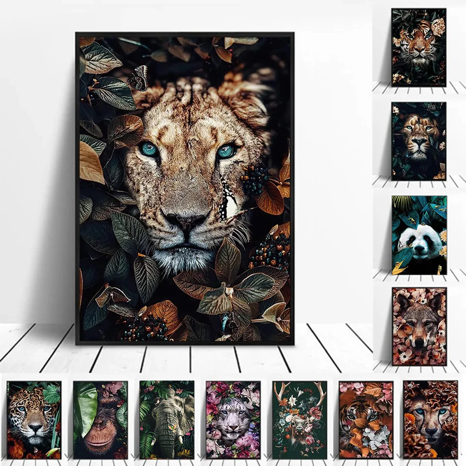 Nordic Flower Animal Mural Tiger Lion Zebra Poster And Print Mural Living Room Canvas Modern Classical Decorative Painting
Nordic Flower Animal Mural Tiger Lion Zebra Poster And Print Mural Living Room Canvas Modern Classical Decorative Painting