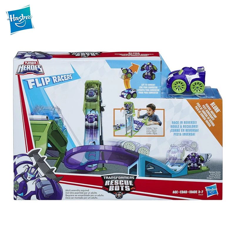 

Hasbro Playskool Heroes Transformers Rescue Bots Flip Racers Blurr Reverse Raceway Kids Toys for Boys Birthday Gift E0620