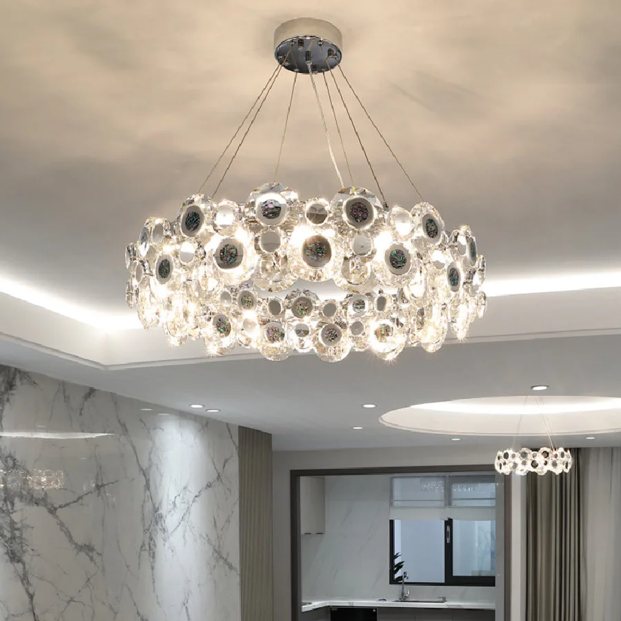 Modern Foyer Luxury Shell E14 Led Pendant Lights Lustre K9 Crystal Chrome Metal Body Pendant Lamp Art Deco Indoor Lighting Lamp
Modern Foyer Luxury Shell E14 Led Pendant Lights Lustre K9 Crystal Chrome Metal Body Pendant Lamp Art Deco Indoor Lighting Lamp