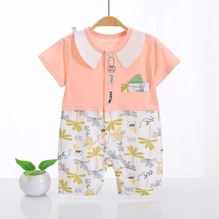 Newborn Girl Romper Baby Boy Clothes Infant Letter Stitching Cartoon Print Short Sleeve Bodysuit Toddler Summer Casual Jumpsuit
Newborn Girl Romper Baby Boy Clothes Infant Letter Stitching Cartoon Print Short Sleeve Bodysuit Toddler Summer Casual Jumpsuit