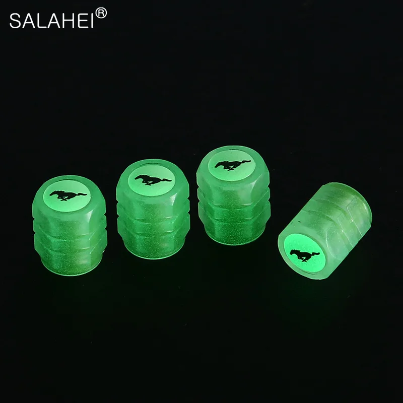 

4Pcs Luminous Car Emblem Wheel Tire Valve Cap Protective Cover For Mustang Shelby GTE F-150 GT 350 500 Cobra Et 2018 Accessories