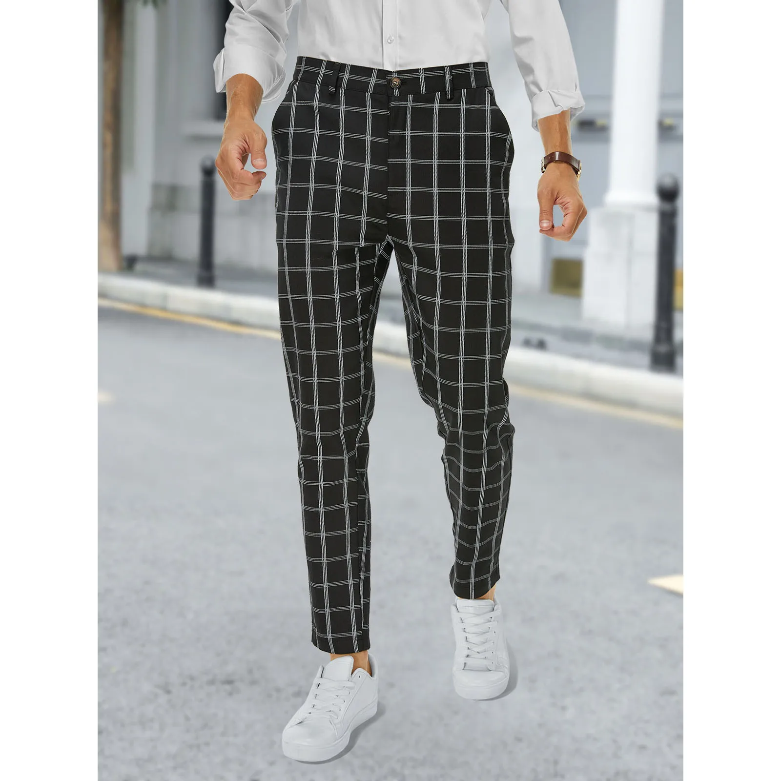 Slim Fit Casual Fashion Lattice Suit Pants For Men Office Business Checkered Pants Spring Dress Black Plaid Trousers Streetwear
Slim Fit Casual Fashion Lattice Suit Pants For Men Office Business Checkered Pants Spring Dress Black Plaid Trousers Streetwear