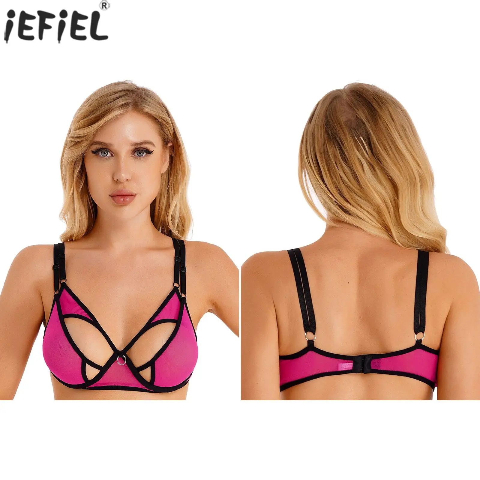 Womens Hollow Out Underwired Bra See-through Mesh Double Shoulder Straps Brassiere Lingerie Underwear Crop Tops
Womens Hollow Out Underwired Bra See-through Mesh Double Shoulder Straps Brassiere Lingerie Underwear Crop Tops