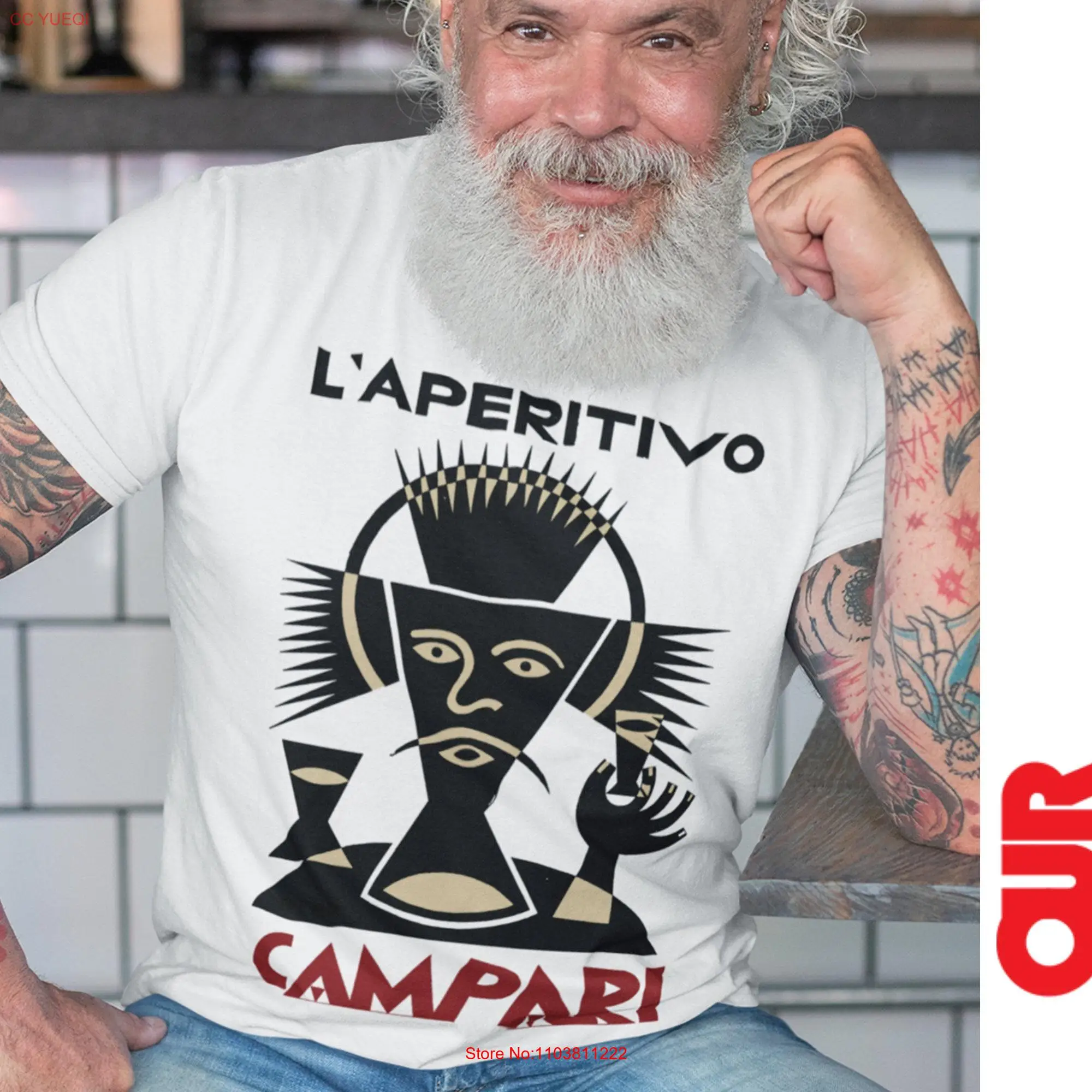 Футболка для мужчин и женщин LIQUORE CAMPARI APERITIVO Bar Art Deco итальянский дизайн