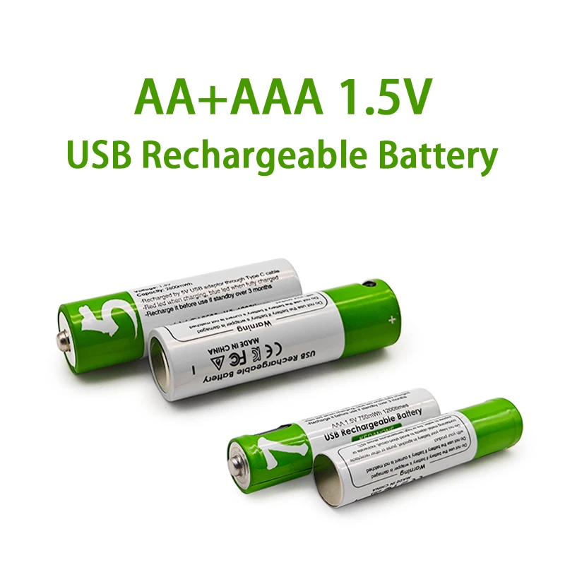 1.5V AA + AAA USB Rechargeable Lithium Ion Battery,for Remote Control Mouse Small Fan Electric Toy Replacement Li-ion Battery
1.5V AA + AAA USB Rechargeable Lithium Ion Battery,for Remote Control Mouse Small Fan Electric Toy Replacement Li-ion Battery