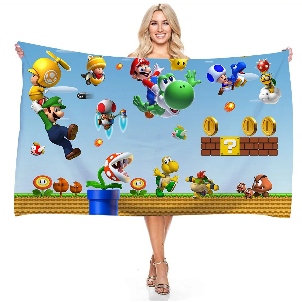 Банное полотенце Super Mario из микрофибры, мультяшное пляжное полотенце, ночная рубашка из сверхтонкого волокна, подарки для детей
Банное полотенце Super Mario из микрофибры, мультяшное пляжное полотенце, ночная рубашка из сверхтонкого волокна, подарки для детей