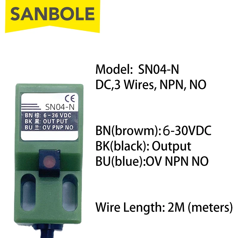 Индуктивный датчик приближения SN04-N, датчик расстояния обнаружения SN04N, 5 мм, подходит к NPN 3 проводам, 6-30 В постоянного тока
Индуктивный датчик приближения SN04-N, датчик расстояния обнаружения SN04N, 5 мм, подходит к NPN 3 проводам, 6-30 В постоянного тока
