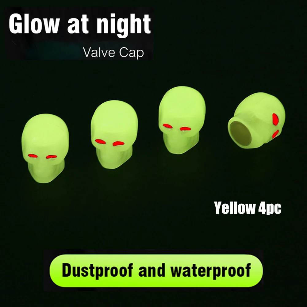 4pcs Luminous Skull Tire Valve Cap Car Wheel Hub Glowing Dust-proof Decorative Car Motorcycle Bike Tyre Stem Covers Prank Decor
4pcs Luminous Skull Tire Valve Cap Car Wheel Hub Glowing Dust-proof Decorative Car Motorcycle Bike Tyre Stem Covers Prank Decor